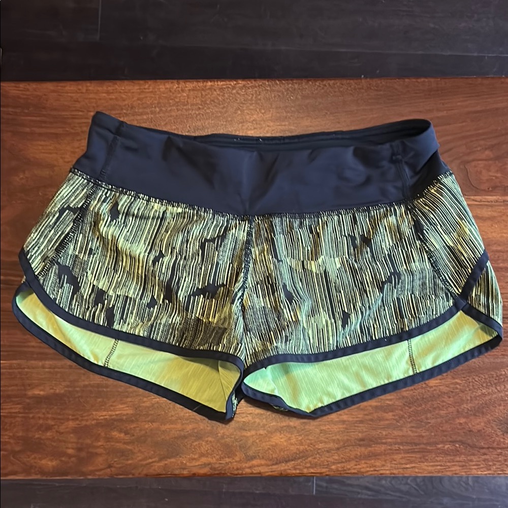 Lululemon Black and Yellow Women's Athletic Shorts